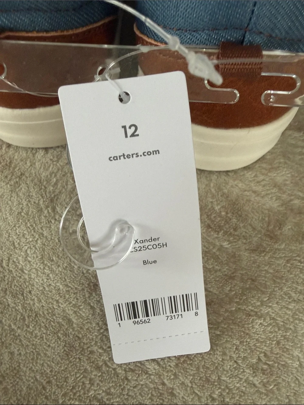 Carter's Blue Canvas Sneakers with Brown Trim